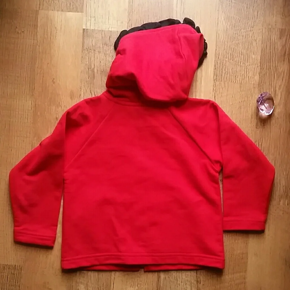 Copper Key Girls‎ Red and Black Heart Ruffle Zip Jacket Size 3T
